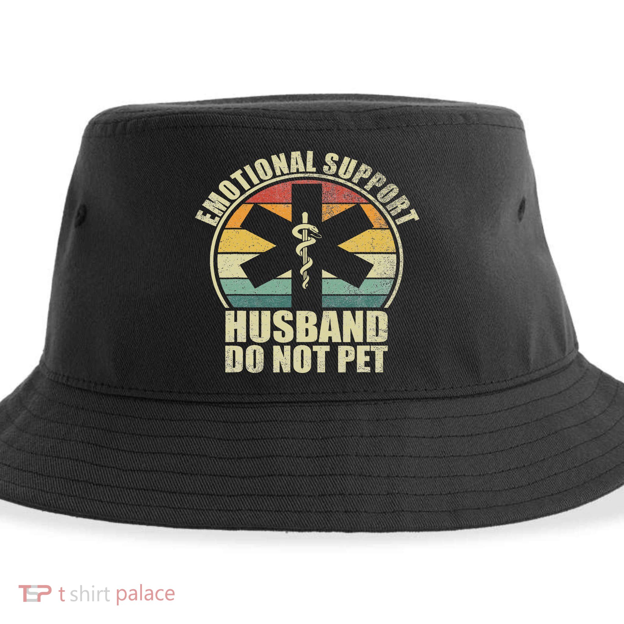 Emotional Support Husband Do Not Pet Sustainable Bucket Hat