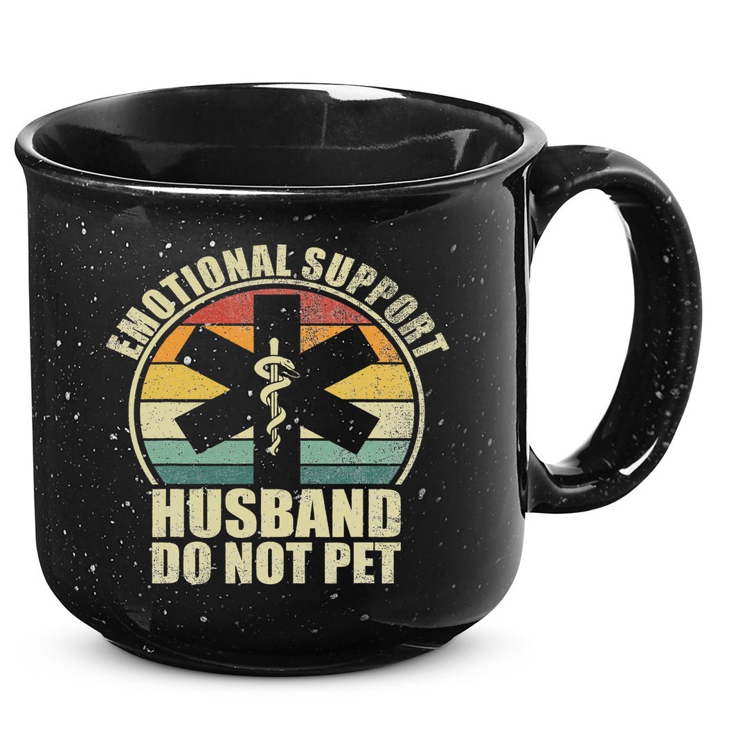Emotional Support Husband Do Not Pet 15oz Campfire Ceramic Mug