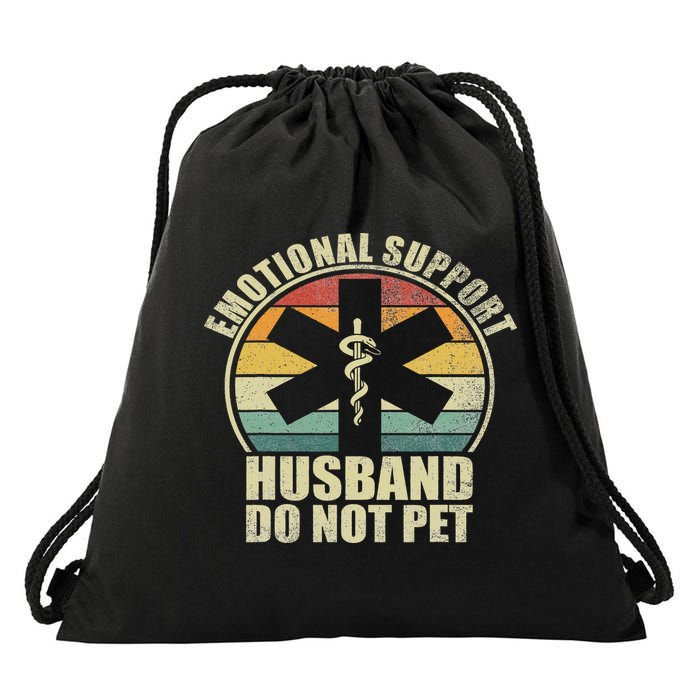 Emotional Support Husband Do Not Pet Drawstring Bag