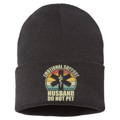 Emotional Support Husband Do Not Pet Sustainable Knit Beanie