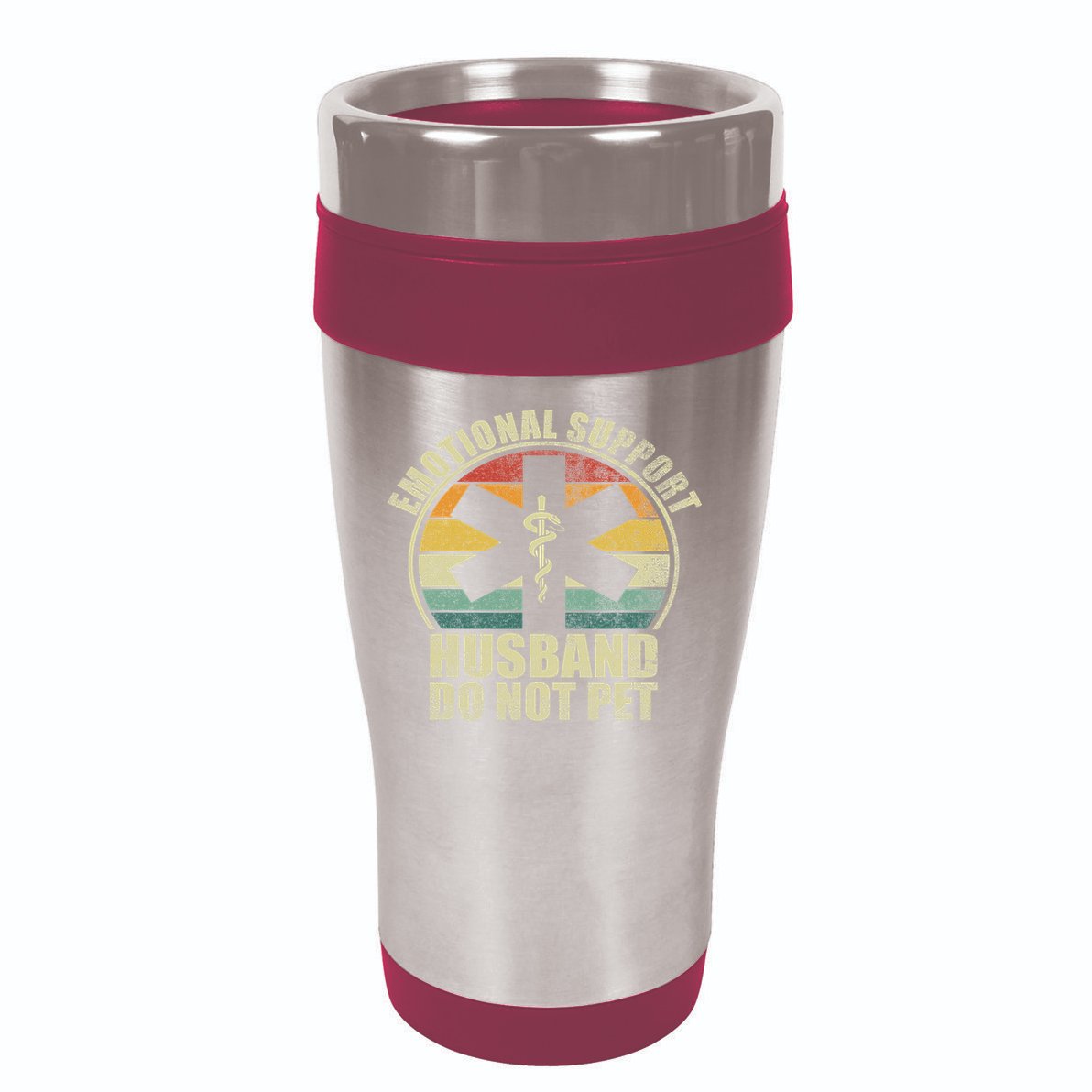 Emotional Support Husband Do Not Pet 16oz Travel Tumbler