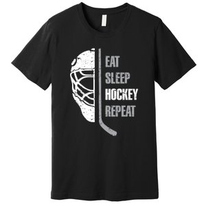 Eat Sleep Hockey Repeat Christmas Gifts Boy Men Hockey Xmas Gift Premium T-Shirt