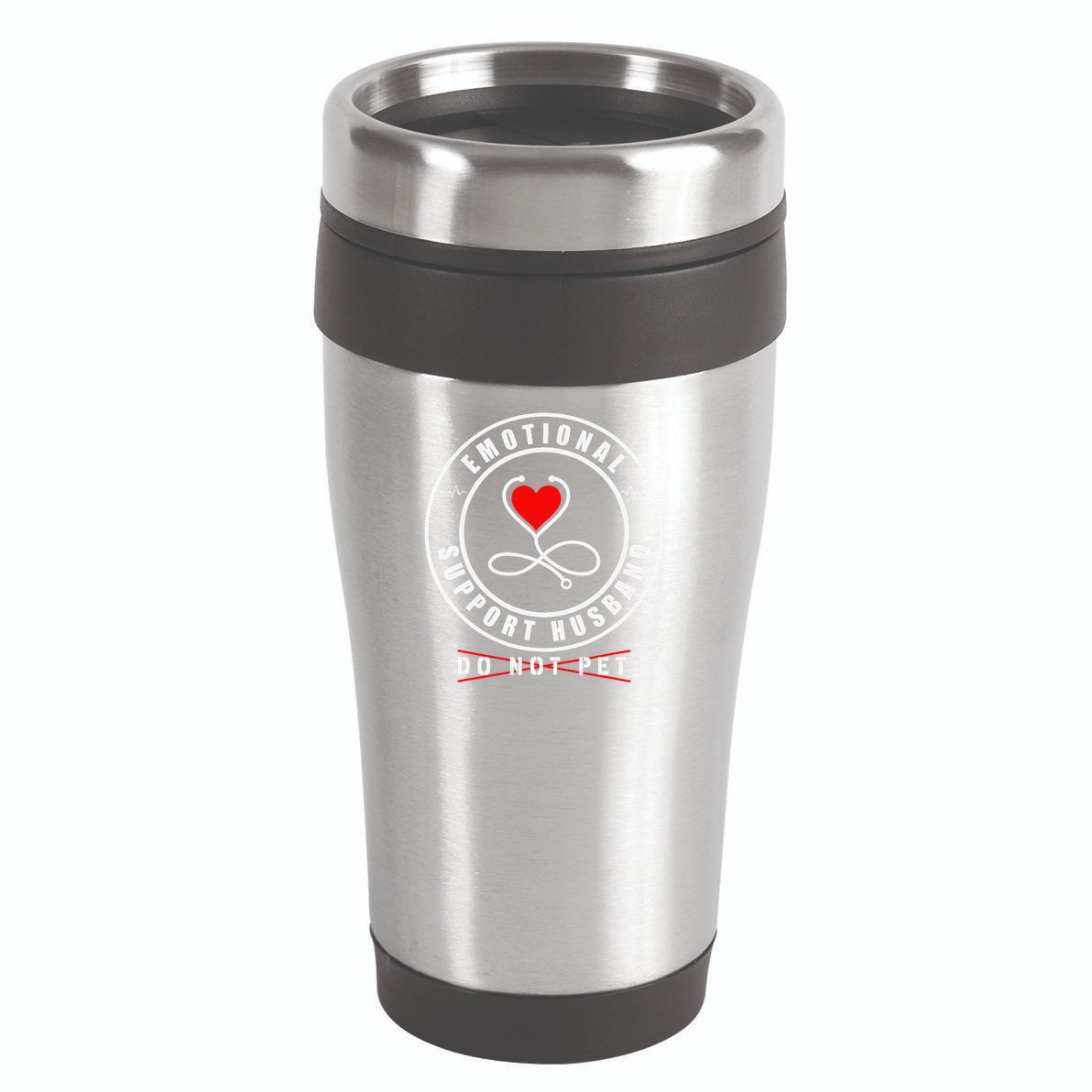 Emotional Support Husband Do Not Pet Funny Marriage Humor 16oz Travel Tumbler