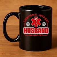 Emotional Support Husband Do Not Pet 11oz C Handle Ceramic Mug