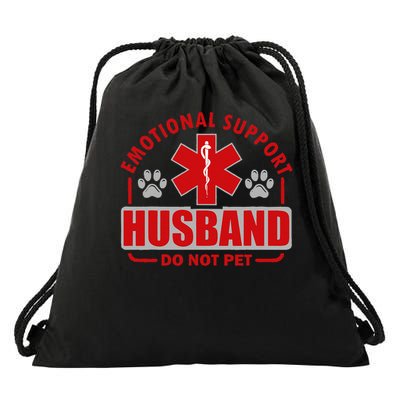 Emotional Support Husband Do Not Pet Drawstring Bag