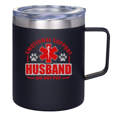 Emotional Support Husband Do Not Pet 12oz Stainless Steel Coffee Mug