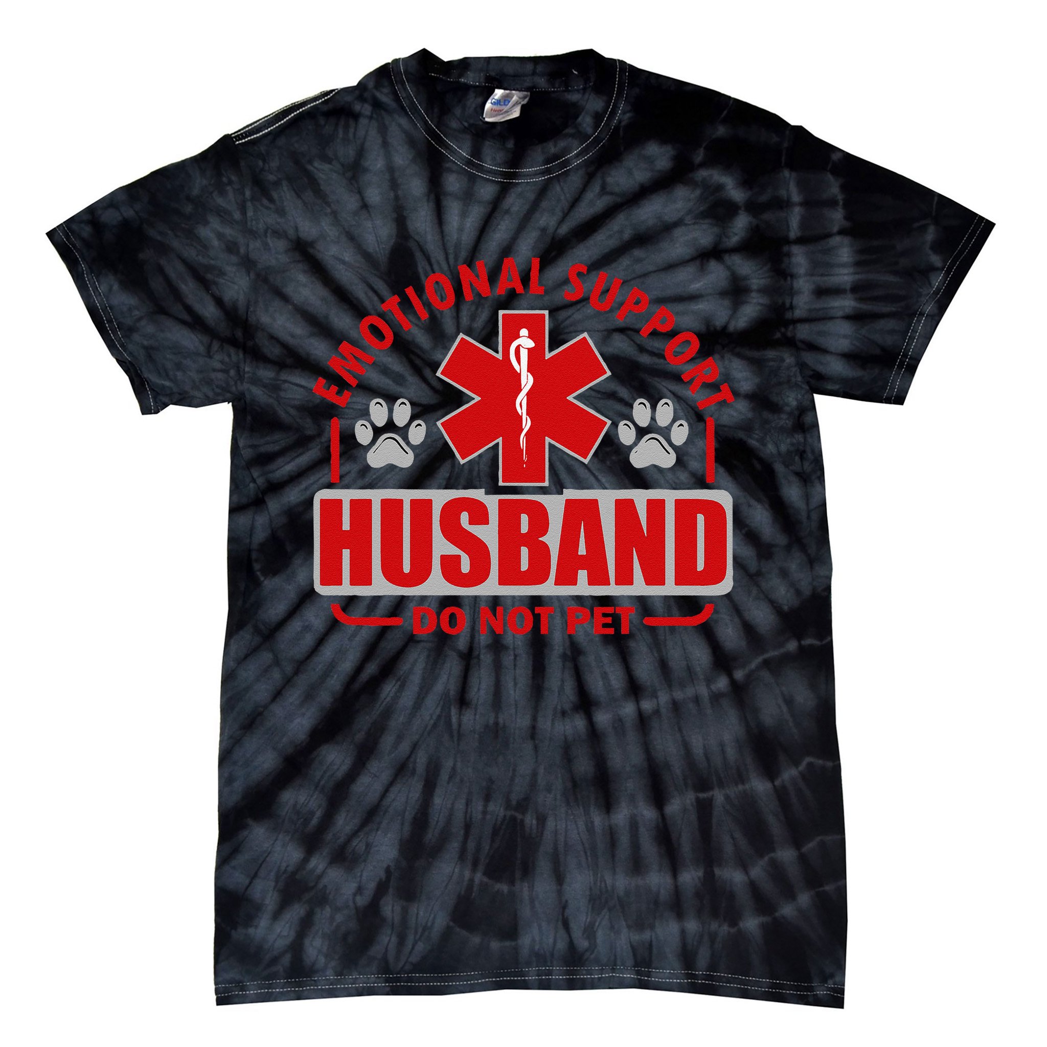 Emotional Support Husband Do Not Pet Tie-Dye T-Shirt