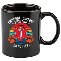 Emotional Support Husband Do Not Pet 11oz C Handle Ceramic Mug