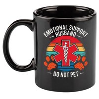 Emotional Support Husband Do Not Pet 11oz C Handle Ceramic Mug