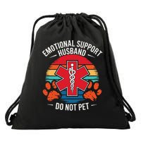 Emotional Support Husband Do Not Pet Drawstring Bag