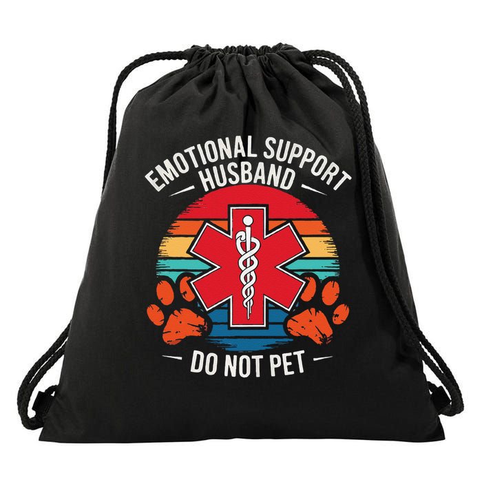 Emotional Support Husband Do Not Pet Drawstring Bag