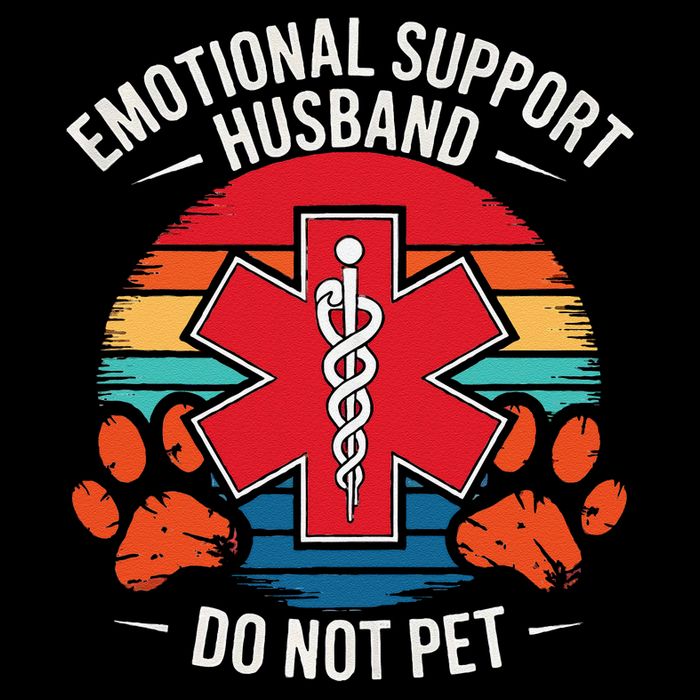 Emotional Support Husband Do Not Pet Drawstring Bag