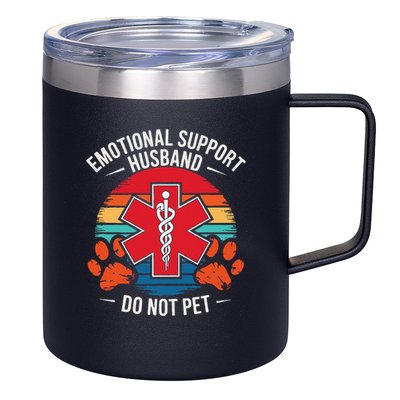 Emotional Support Husband Do Not Pet 12oz Stainless Steel Coffee Mug