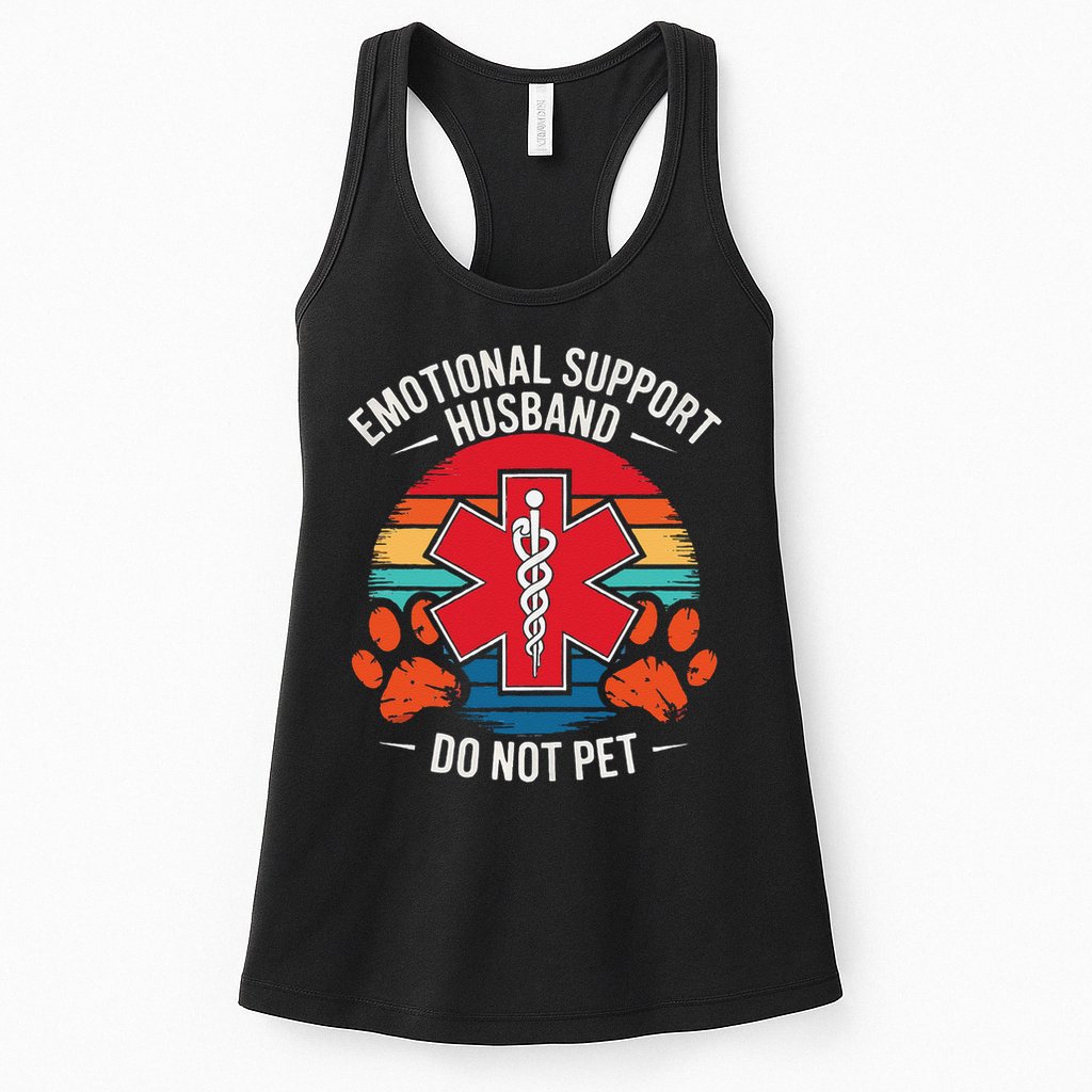 Emotional Support Husband Do Not Pet Womens Tank Top