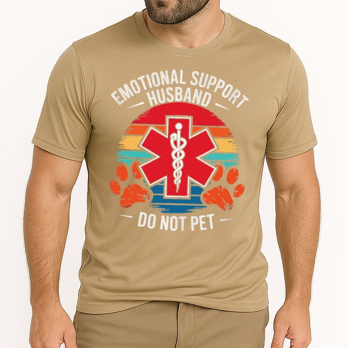 Emotional Support Husband Do Not Pet Cooling Performance Crew T-Shirt