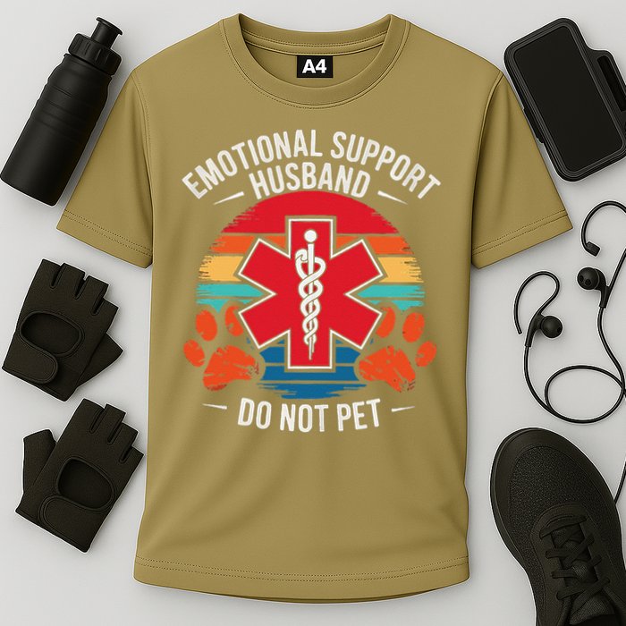 Emotional Support Husband Do Not Pet Cooling Performance Crew T-Shirt