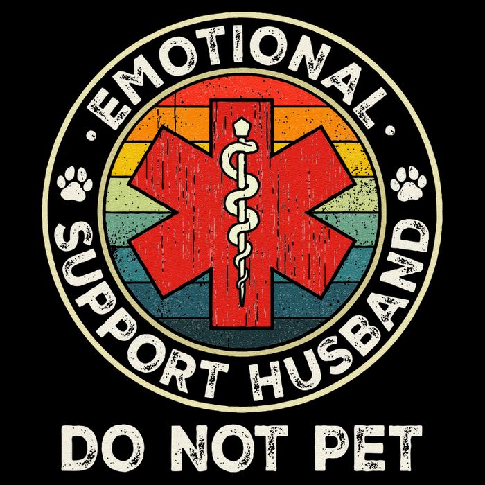 Emotional Support Husband Do Not Pet Funny Stripe Pom Pom Beanie