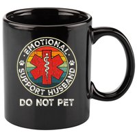 Emotional Support Husband Do Not Pet Funny 11oz C Handle Ceramic Mug