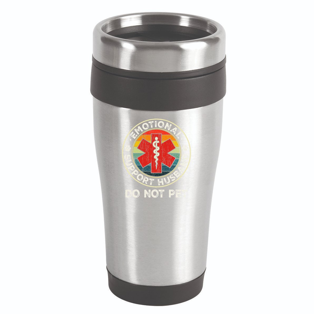 Emotional Support Husband Do Not Pet Funny 16oz Travel Tumbler