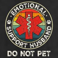 Emotional Support Husband Do Not Pet Funny Golf Towel