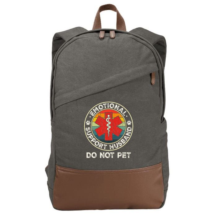 Emotional Support Husband Do Not Pet Funny Cotton Canvas Backpack