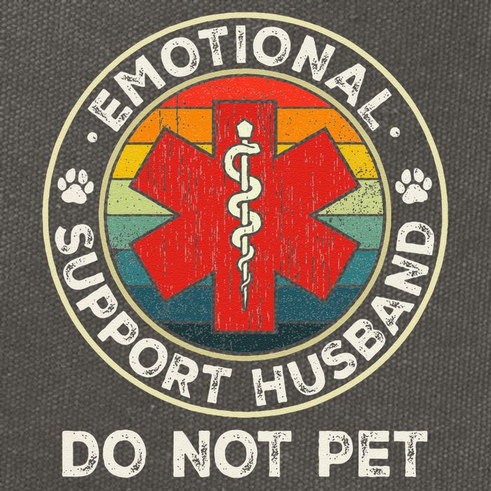 Emotional Support Husband Do Not Pet Funny Cotton Canvas Backpack