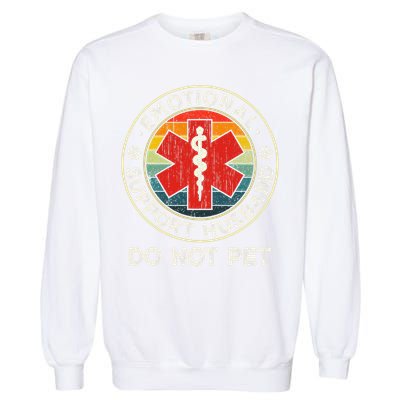 Emotional Support Husband Do Not Pet Funny Garment-Dyed Sweatshirt