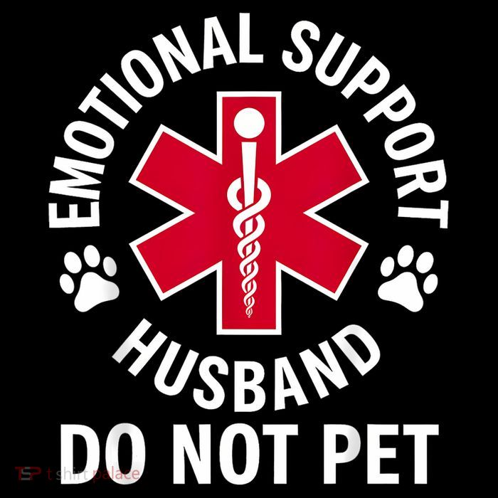 Emotional Support Husband Do Not Pet  Stripe Pom Pom Beanie