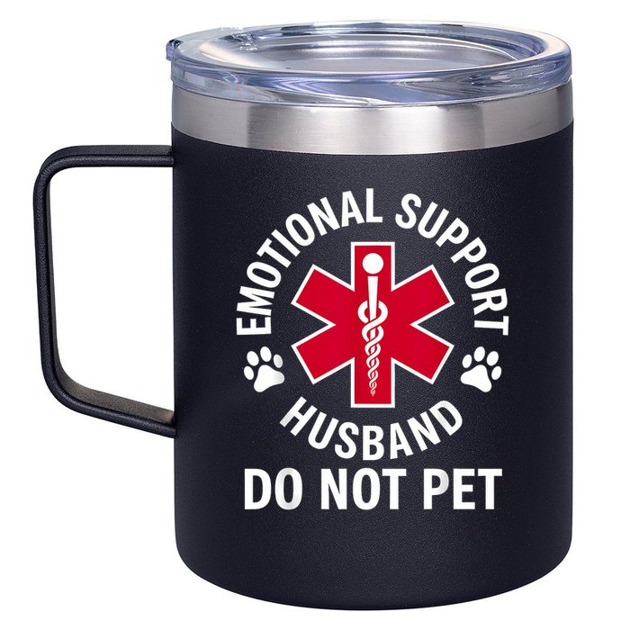 Emotional Support Husband Do Not Pet  12oz Stainless Steel Coffee Mug