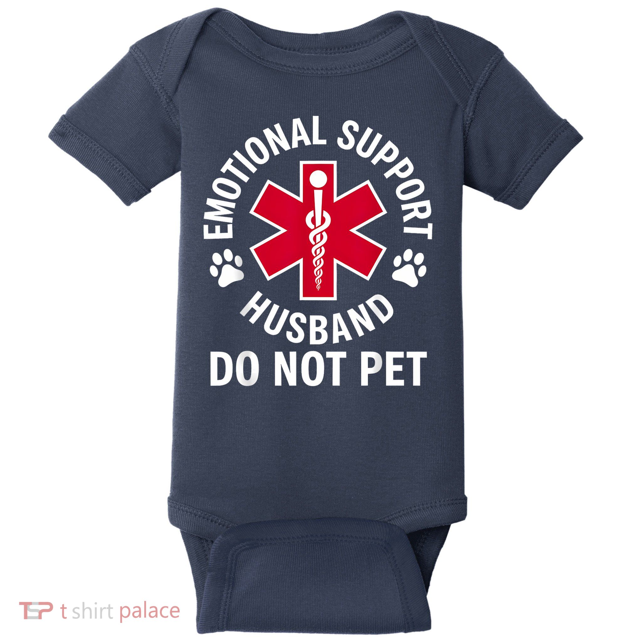 Emotional Support Husband Do Not Pet  Baby Bodysuit