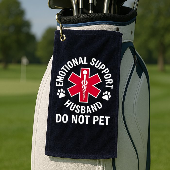 Emotional Support Husband Do Not Pet  Golf Towel