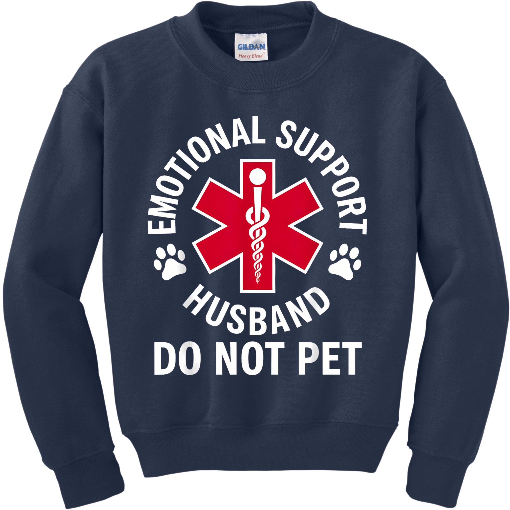 Emotional Support Husband Do Not Pet  Kids Sweatshirt