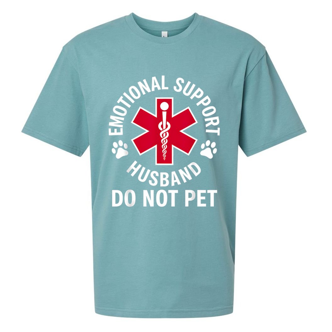 Emotional Support Husband Do Not Pet  Sueded Cloud Jersey T-Shirt