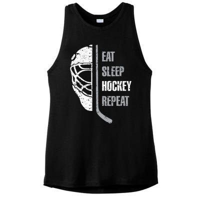 Eat Sleep Hockey Repeat Christmas For Teen Adult Hockey Ladies PosiCharge Tri-Blend Wicking Tank