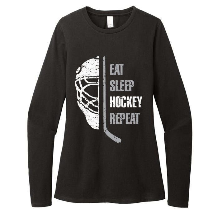 Eat Sleep Hockey Repeat Christmas For Teen Adult Hockey Womens CVC Long Sleeve Shirt