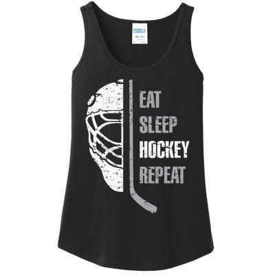 Eat Sleep Hockey Repeat Christmas For Teen Adult Hockey Ladies Essential Tank