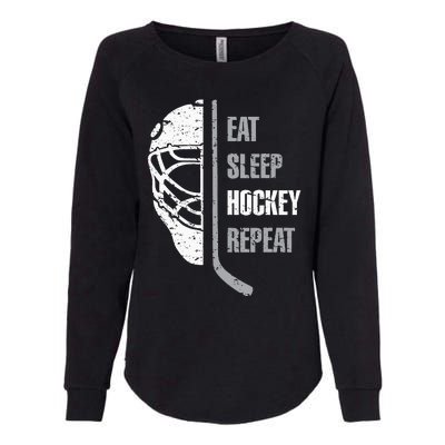 Eat Sleep Hockey Repeat Christmas For Teen Adult Hockey Womens California Wash Sweatshirt