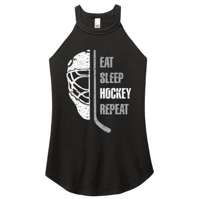 Eat Sleep Hockey Repeat Christmas For Teen Adult Hockey Women's Perfect Tri Rocker Tank