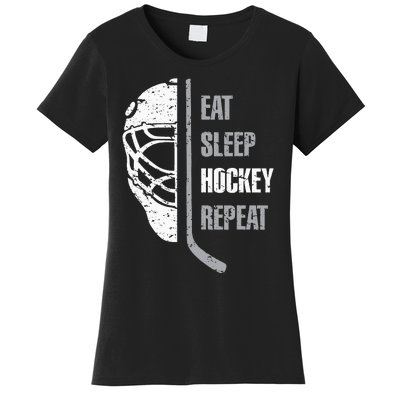 Eat Sleep Hockey Repeat Christmas For Teen Adult Hockey Women's T-Shirt