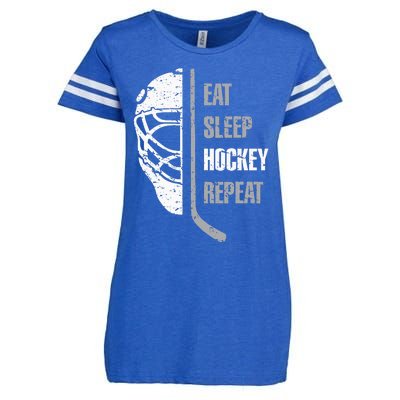 Eat Sleep Hockey Repeat Christmas For Teen Adult Hockey Enza Ladies Jersey Football T-Shirt