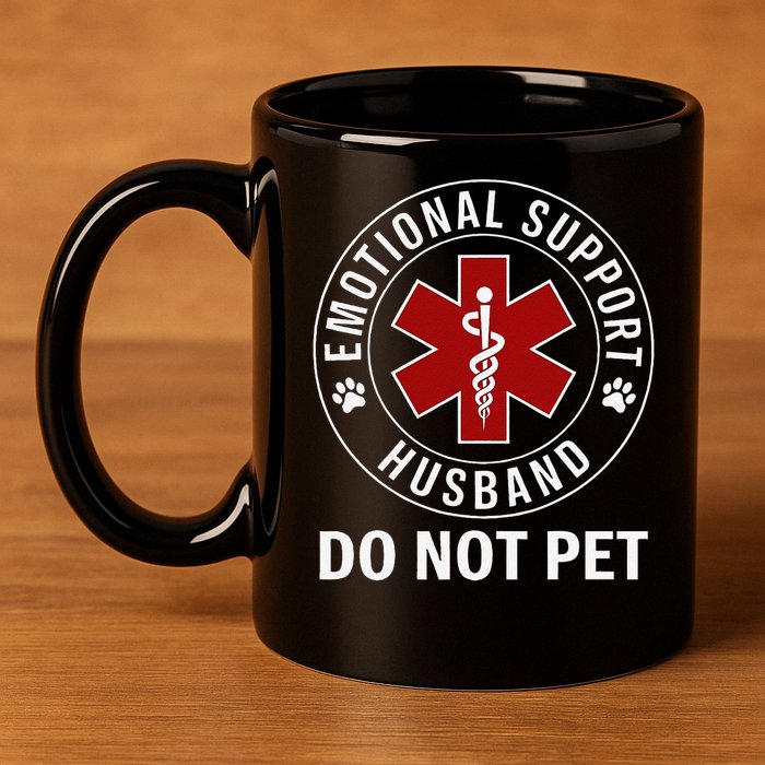 Emotional Support Husband Do Not Pet 11oz C Handle Ceramic Mug