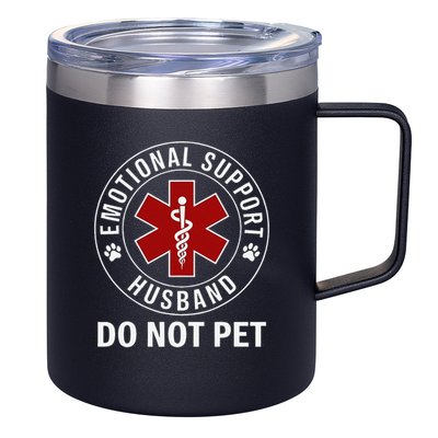 Emotional Support Husband Do Not Pet 12oz Stainless Steel Coffee Mug