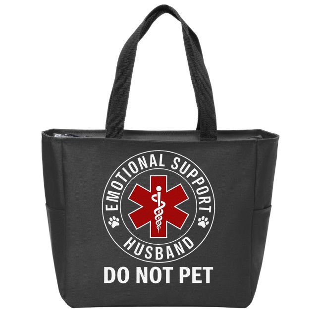 Emotional Support Husband Do Not Pet Zip Tote Bag