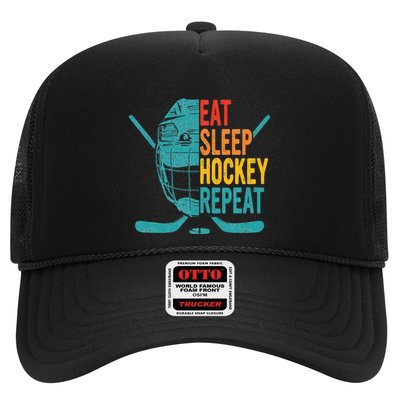 Eat Sleep Hockey Repeat Hockey Ice Hockey Trucker Hat