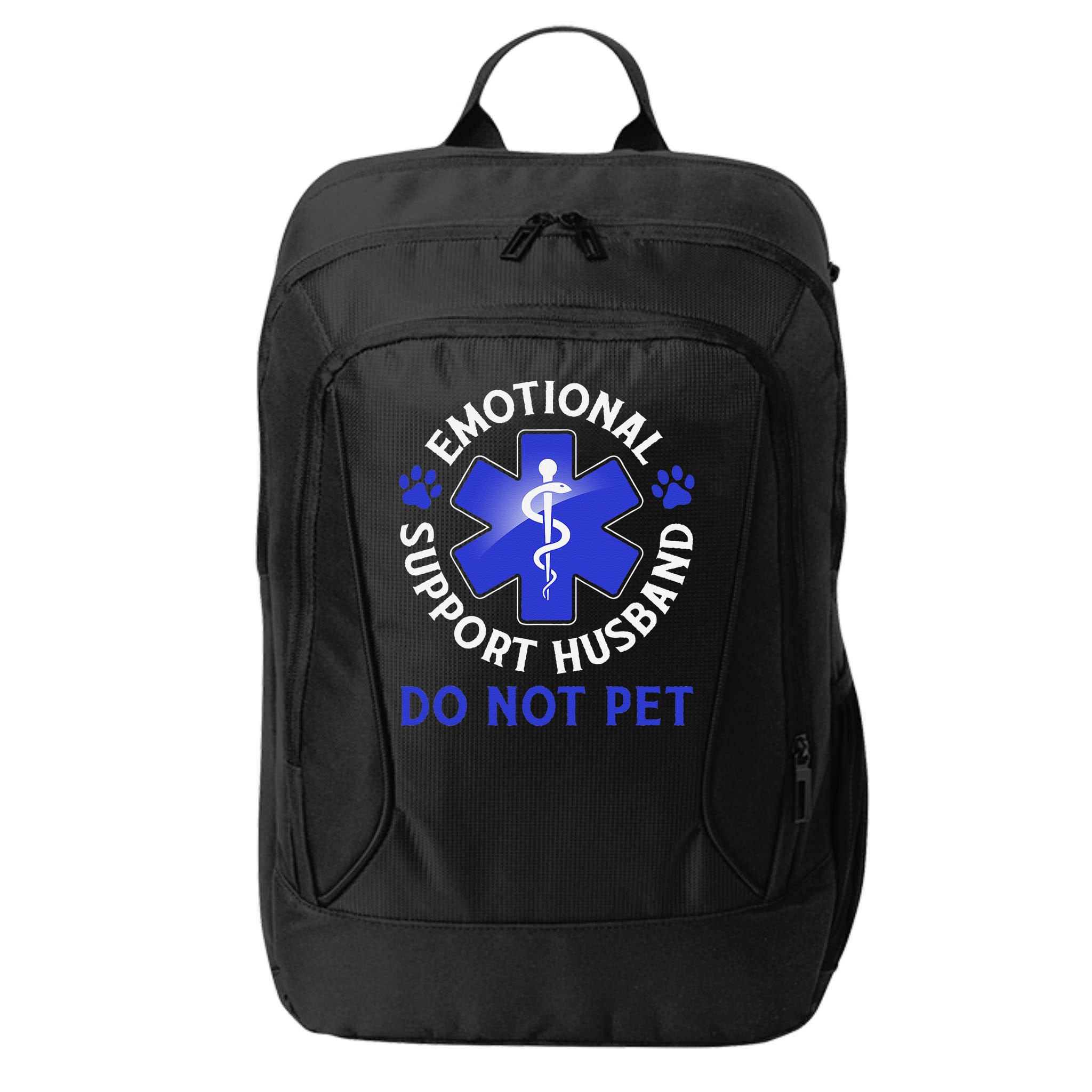 Emotional Support Husband Do Not Pet Marriage Humor Funny City Backpack