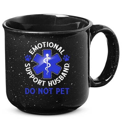 Emotional Support Husband Do Not Pet Marriage Humor Funny 15oz Campfire Ceramic Mug