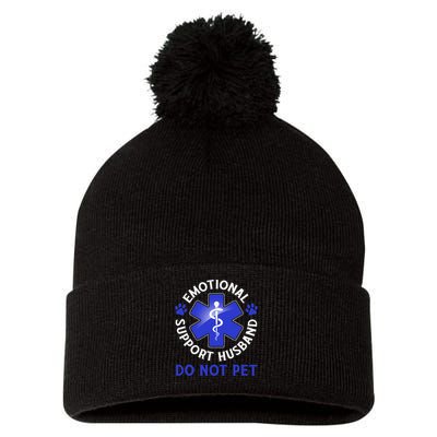 Emotional Support Husband Do Not Pet Marriage Humor Funny Pom Pom 12in Knit Beanie