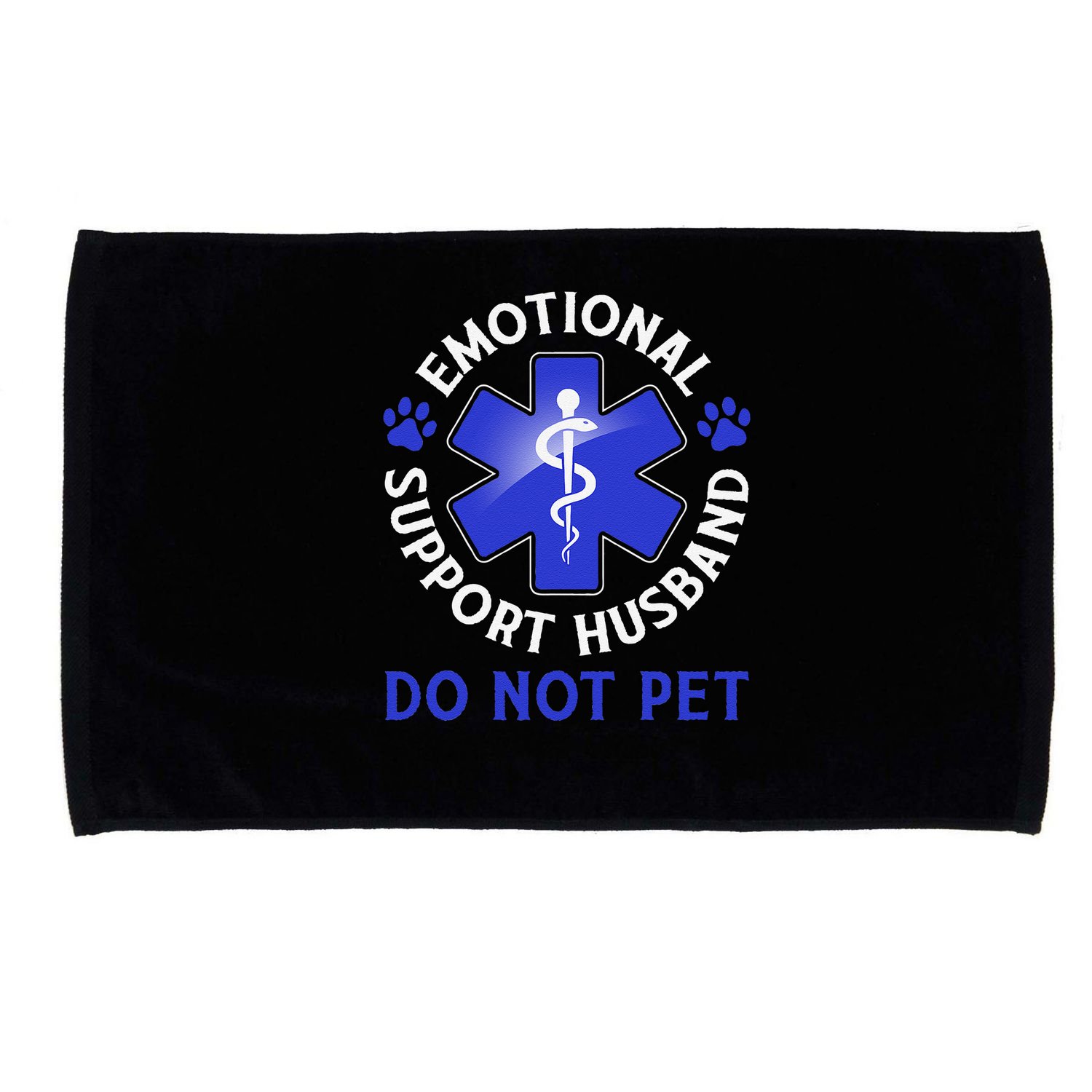 Emotional Support Husband Do Not Pet Marriage Humor Funny Microfiber Hand Towel