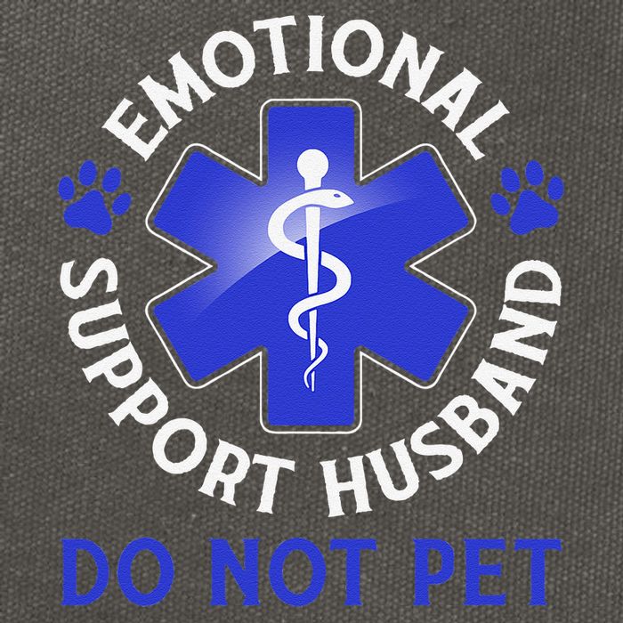 Emotional Support Husband Do Not Pet Marriage Humor Funny Cotton Canvas Backpack