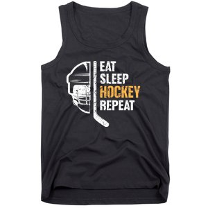 Eat Sleep Hockey Repeat Hockey Funny Ice Hockey Tank Top